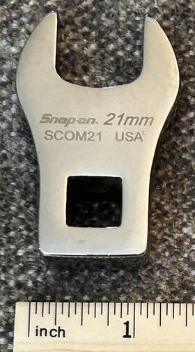 Scom21 Snap-on Metric 1/2 Inch Drive Open End 21mm Crow Foot