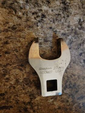 Scom27 Snap-on Metric 1/2 Inch Drive Open End Crowfoot Set 27mm Crow Foot