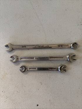 Snap-on Soec12 Lot Of 3 Wrench S 3/8 And 5/16-3/8 Line 1/4-5/16