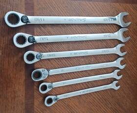 Soexr22-pat Snap-on Ratchet Wrenches Set Of 6 Standard Sizes 3/8 Inch -11/16