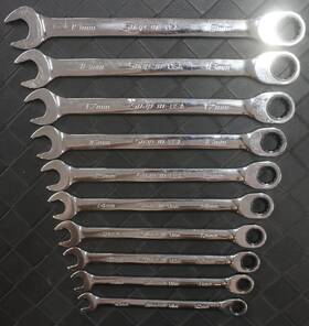 Soxrm10a-19 Snap-on 10pc Metric Flank Drive Ratcheting Wrench Set 10-19mm