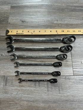 Soxrr24 Snap-on Tools 6 Pc Reverse Ratchet Sae Open End Wrench Set 7a