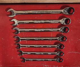 Soxrrm707a Snap-on 7pc Metric Ratcheting Flank Drive Plus Wrench Set 10-15 17mm