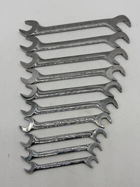 Svs810 Snap-on - 10 Pc Sae Flank Drive Plus 4 Way Angle Head Open End Wrench Set