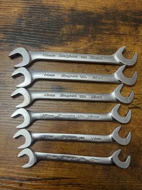 Svsm10-svsm15 Snap-on Metric 4 Way Angle Head Wrench Set 10mm-15mm Chrome Finish 6 Piece
