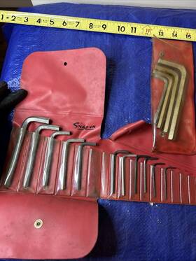 C15-c154 Snap On Tools Snap-on C15b C154 Sae/metric And Unbranded Hex Key Wrench Set 16 Pcs Cases Read