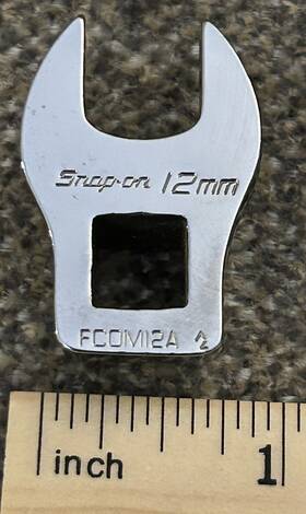 Fcom12a Snap On Tools Snap-on 3/8 Inch Drive 12mm Metric Crowfoot Open End Socket Free Shipping