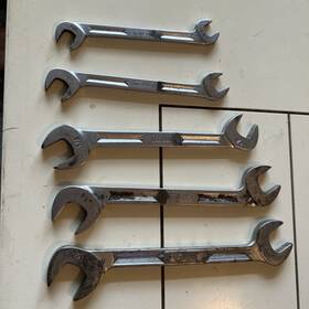 Snap-on V-5212 V5214 V5218 Lot Of 5 4way Angle Wrenches 3/8 7/16 9/16 5/8 11/16