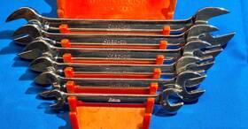 Vom605k Snap-on Old Logo Plus 1 6 Piece Metric Open End Wrench Set 19mm-10mm