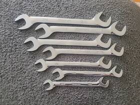 Vs24a Snap-on Vs12a 7 Pc 3/8 - 3/4 Sae 4 Way Angle Head Open End Wrench Set