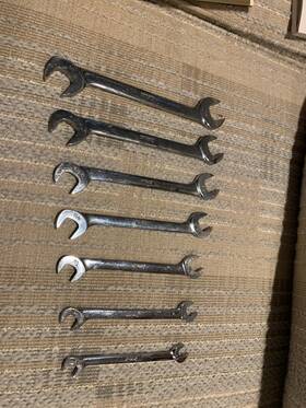 Vs26b Snap-on Vs14b 7 Pc Sae Four-way Angle Head Open-end Wrench Set 3/8 3/4 Inch