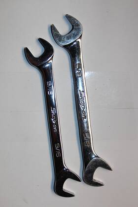 Vs20b-vs18b Snap-on Tools 5/8 Inch And 9/16 Sae Four-way Angle Head Open-end Wrench Set 2pc Usa