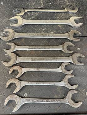 Vs52-usa Snap-on Assortment Of Eight Large Open End Wrenches-snap - Craftsman Proto Martin