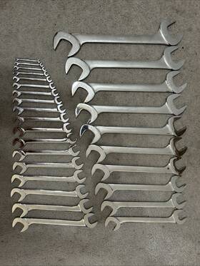 Vs828 Snap-on New Tools 28 Pc Sae Four Way Angle Head Open End Wrench Set 2 Inch - 1/4