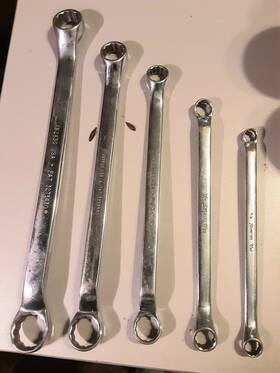 X2830 Snap-on Vintage 5ps Long Box Wrench Set 3/8 Inch To 15 /16 12 Point