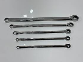 Xdhfr605 Snap-on Usa Rare 5pc Sae 3/8-3/4 Inch High Perm. Ratcheting Offset Wrench Set