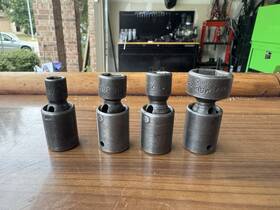 Xup246 Snap-on Xup24 Lot Of 4 Mac 3/8 Inch Drive 6 Pt Impact Swivel Universal 3/4 1/2 7/16