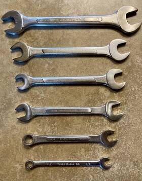 Ce2026 Sparta Sk Proto Vtg Rare Usa Alloy Double Open End Wrench Set 3/8 Inch Through 1