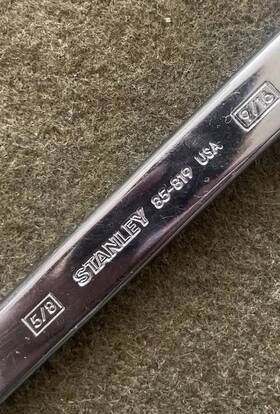 85-819 Stanley Vintage 5/8 9/16 Box Wrench Rare Full Polish Usa Excellent