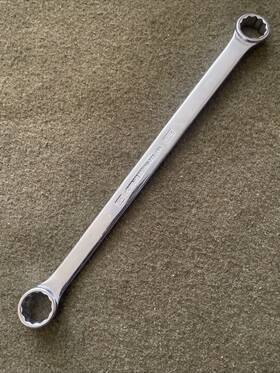 85-820 Stanley Vintage 3/4 11/16 Long Box Wrench Full Polish Usa Excellent