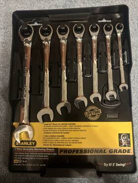 85-998 Stanley Reversible 12-pt Ratcheting Wrench Set - 7 Pieces Sae