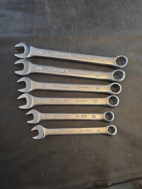 86-854 Stanley Vtg 6 Pc. Metric 12 Pt. Combination Wrench Lot 15mm-9mm