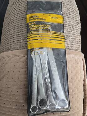 86-967 Stanley 6 Stanley- Combination Wrenches- 3/8 Inch 1/2 5/8 7/16 9/16 11/16