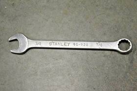 95-928 Stanley Vintage 7/8 Inch Chrome Vandium Open 12pt Box Wrench