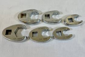 971013 Sunex 3/8 Inch Drive 12 13 14 16 17 And 19mm Flare Nut Crowfoot Wrench Set Of 6