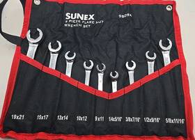 9809a Sunex 9 Piece Flare Nut Wrench Set Looks Brand New B9