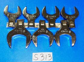 9740a Sunex Tools 7 Piece 1/2 Drive Metric Crowfeet Large Size Wrench Set 34mm - 46mm
