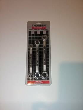 168695 Thorsen Professional 3 Piece Flare Nut Wrench Set Metric 10 12 13 14 15 17