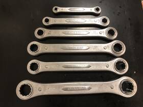 701-708 Thorsen 6 Vintage Indestro Double Box End Ratcheting Wrench Lot 1/4 Inch - 7/8 Usa Made