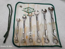 Boe-6 Thorsen Hot Forged Tools Usa Dallas Texas Sae Wrench Set 7/16 To 3/4 Inch Vintage