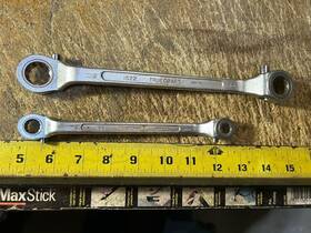 1522-1514 Truecraft Ratcheting Box End Wrench 1522 11/16x5/8 Inch And 1514 7/16x3/8