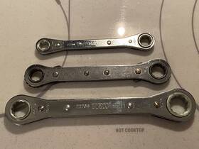 72701 Trw & Kal Ratcheting Box Wrenches 3 Pieces 3/8 Inch 7/16 1/2 9/16 5/8 11/16 Great Cond