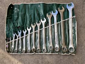 1714r Vintage S-k Tools Lectrolite 14pc Sae Combination Wrench Set Roll Sk Made In Usa