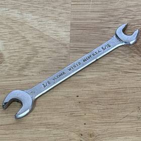 W1012 Vlchek 3/8 Inch X 5/16 Double Open End Wrench Vtg Usa