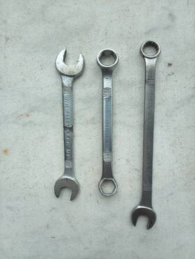 Hr2285 Western Auto Vintage Wizard 3 Piece Wrench Lot Usa 3/8 Inch 7/16 X Box End