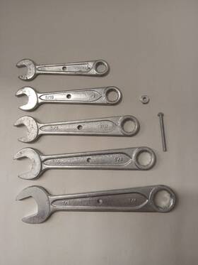 H2350 Western Auto Wizard Vintage Open End Wrench Set 7/16 Up To 7/8 Like New