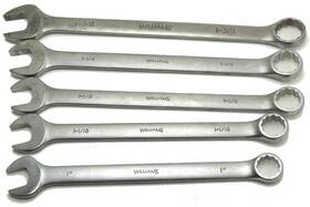 11144 Williams 5 Piece 12pt Combination Offset Wrench Set 1 Inch -1 3/8 Lightly Used