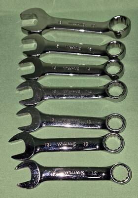 11712 Williams Number Set Of 7 William Metric Wrenches Tools 12 13 14 15 And 18