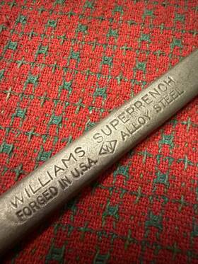 4731b Williams Vintage J H Early Superrench 7/8 Inch - 13/16 Box Wrench Diamond Logo