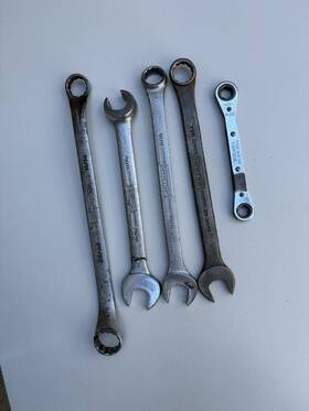 Williams Bxoe-22 Inch Vintage Superrench Wrenches Lot 5pc Ratcheting Offset 3/8x7/16 Usa