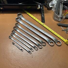 M8034 Williams Vintage Vulcan Usa 8 Piece Metric Offset Box End Wrench Set 6 - 27 Mm