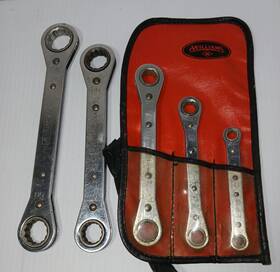 Williams Mws-30 Vintage 5pc Ratcheting Box End Wrenches 6/12 Point Sae Usa