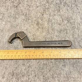 9642 Wright 1 1/4 Inch -3 Adjustable Hook Face Spanner Wrench #9642 Usa