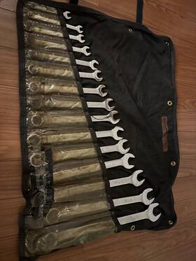 D476868 Wright Tools 15 Piece Sae Wrench Set 3/8 Inch -1-1/4 Made In U.s.a