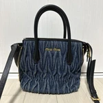 Miu Denim Shoulder Bag Blue W19XH19XD13CM Used. Fixed Price $1081.23.
