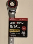 Crimson 5/16 Ratcheting Combination Wrench. Fixed Price $8.00.
